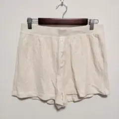 オールドネイビー ワッフル ショートパンツ ヘンリー M 白 綿 ルームウェアのサムネイル