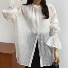callautia バックスリットシアーシャツ アイボリー Lサイズのサムネイル