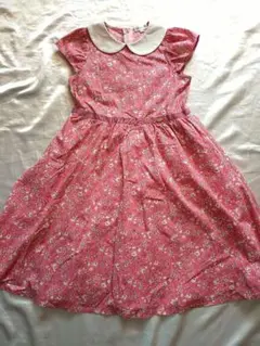 キャサリンコテージ　花柄ワンピース ピンク　襟付き140　セレモニーフォーマル