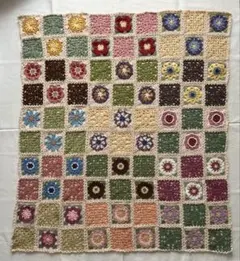 フェリシモキット、かぎ針編みお花モチーフの会のブランケット