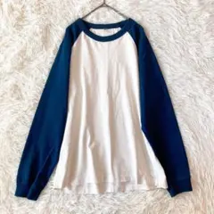 ユニクロ ロンT バイカラー ベースボール（M）長袖 カジュアル 綿100