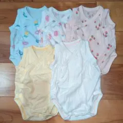 ユニクロ コットンメッシュボディスーツ 前開き 60cm 5枚セット