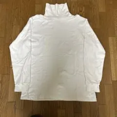 【古着】ホワイト タートルネック Tシャツ XL