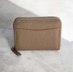 ミニ財布　グレージュ　本革　　財布　コンパクト　きれい　シンプル　オシャレ