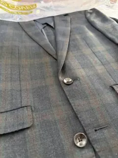 グレー系チェック柄カジュアルスーツ（ベスト付き）スーツセレクト　Y4サイズ