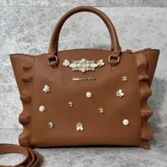 未使用級 Samansa Vega ビジュー フラッター 2way バッグ