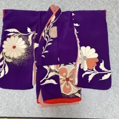 ＊ 市松人形 12号 狆と花鞠 錦紗縮緬 アンティーク 着物 帯 ＊ 蔦模様 羽織 アンティーク着物 錦紗縮緬 | アンティーク着物と