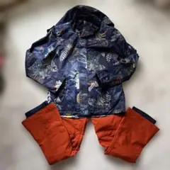 ROXY ネイビー 花柄 スノーボードウェア　2点セット