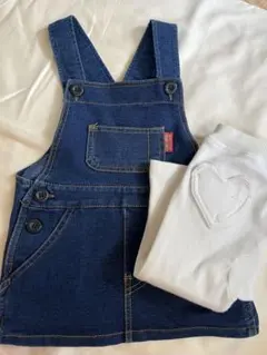 デニムオーバーオール ・ボトムセット80㌢