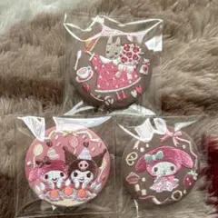 サンリオキャラクターズ　刺繍缶バッジ　缶バッチ　3個セット　サンリオ