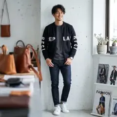 【美品】REPLAY リプレイ ビッグロゴ フルジップ ニットカーディガン XL