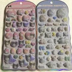 【正規品】サンリオコットンパフィーシール　2枚セット　シナモン・マイメロ・クロミ