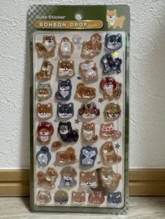 ボンボンドロップシール　和柄　柴犬