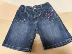 ハート型ポケット付きデニムハーフパンツ S (140)