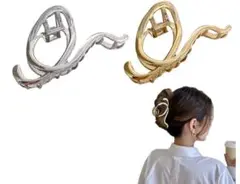 バンスクリップ 大きめ ヘアクリップ バンスクリップ 2本セット