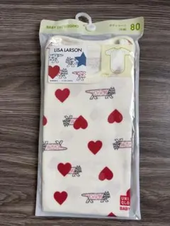 ユニクロ　LISA LARSON ハート柄　半袖ボディスーツ　80