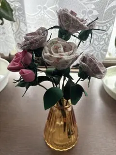 ハンドメイド 布製 薔薇ブーケのサムネイル