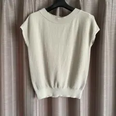 アンタイトル　サマーニット　ワッフル　ベージュ