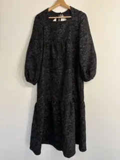 Ray BEAMS / RBS ジャガードスクエアネックワンピース_Sサイズ