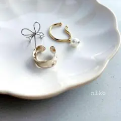 209｜3点セット イヤーカフ イヤリング パール ゴールド シルバー アクセ