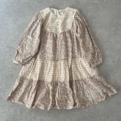 新品未使用【130サイズ】petit main 花柄ティアードワンピース