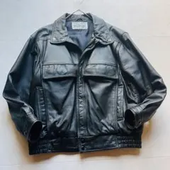 ヴィンテージ✨レザーボンバージャケット フライトジャケット 黒 L 本革
