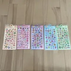 新品未使用 ぷっくり 3Dシール まとめ売り 動物 スイーツ 手帳 デコ