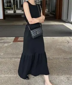 神戸レタス　アンチピリング裾フレアニットワンピース