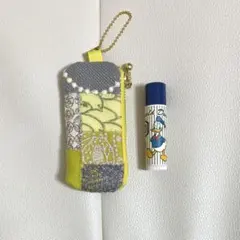 リップポーチミナペルホネンハンドメイド 両面パッチワーク コインケースチャームb