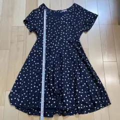 ships 花柄 ネイビー 半袖ワンピース S