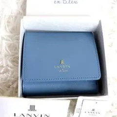 ✨新品箱付き ランバン オン ブルー 二つ折り コンパクト財布 ライトブルーのサムネイル