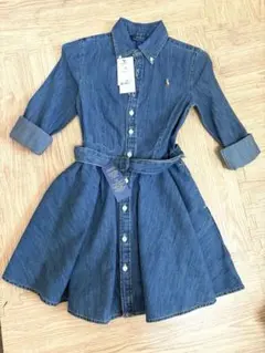 【新品タグ付】ラルフローレンデニムシャツワンピース130定価22000円