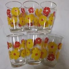 【アデリアレトロ】花柄グラス 6個セット【昭和レトロ】