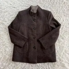 【美品】山帰来 サンキライ 毛混 バイカラー ジャケット レディースM-Lサイズ