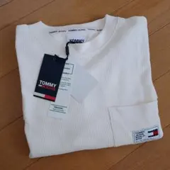 【タグ付き】トミージーンズ ワッフルポケットロングスリーブTシャツ　メンズM