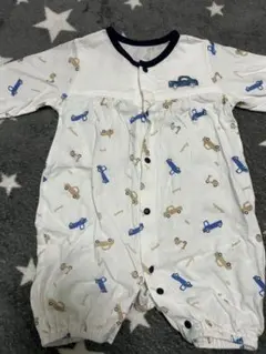 ベビーカバーオール　車柄 コットンロンパース 50〜60