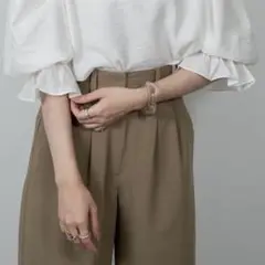 Amiurエミレストレートワイドタックパンツ