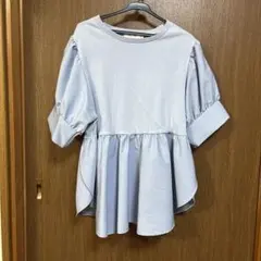 AZUL BY MOUSSY ペプラム 半袖 カットソー ライトブルーのサムネイル