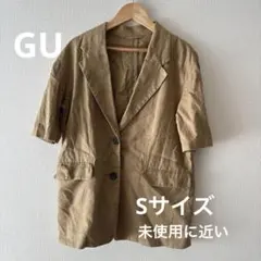 【未使用に近い】GU テーラードジャケット 半袖 ブラウンのサムネイル