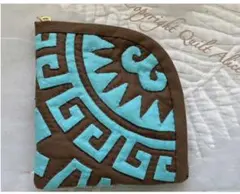 ハワイアンキルトキット!タパ柄Wファスナーのお財布