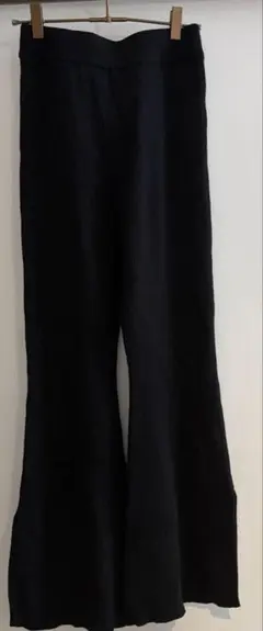 秋冬ブラック リブニット パンツ パンツ