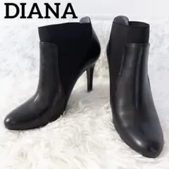 DIANA サイドゴアブーツ レザー　黒24cm ショートブーツ ハイヒールのサムネイル