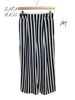 ZARA BASIC【美品】 ワイドパンツ ストライプ　ボトムス　M