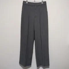 ユニクロ UNIQLO タックワイドパンツ ハイウエスト グレー