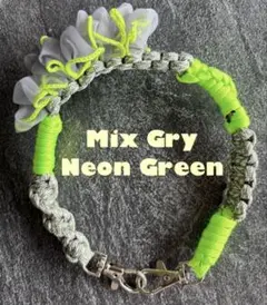 パラコード グレー ネオングリーン　グリーン スマホストラップ アクセサリー