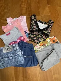 キッズ服8点セット（フラワープリント、カジュアル）