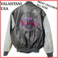 ルパン3世様専用USA レザー切り替えブルゾン スタジャン ビッグロゴ 本革 L