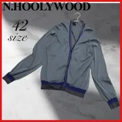 Nハリウッド　コットンニットカーディガン メンズトップス　Vネック　グレー　エヌ