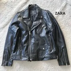 ZARA ダブルライダースジャケット XL メンズ ブラック フェイクレザー