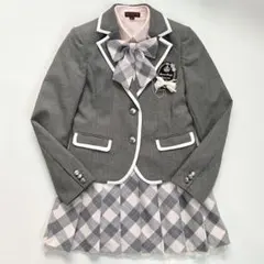 卒服デコラピンキーズフォーマル160㎝5点女の子卒業式セレモニーピンク×グレー